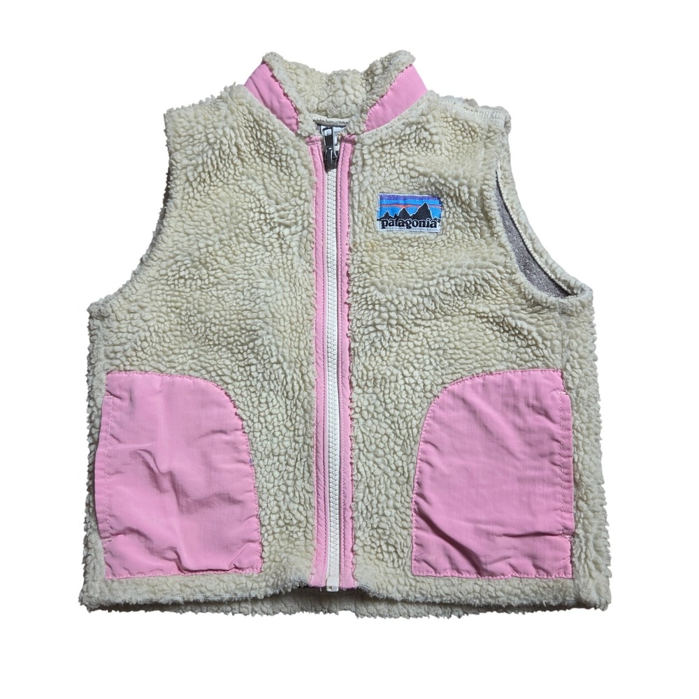 Patagonia Baby Retro-X Fleece Vest 24 Mos Cream Pink Granola Preppy Kidcore
